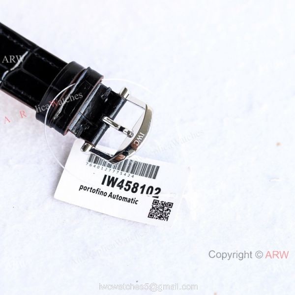Swiss Replica IWC Portofino Stainless Steel Rhodium Dial Watch 37mm 6