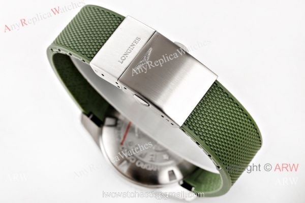Swiss Grade Copy Longines Hydroconquest Green Rubber Strap Watch 6