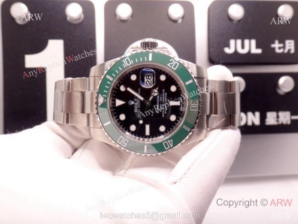 AAA Swiss Replica Rolex Submarimer Kermit 16610LV Watch Real ETA2836 6