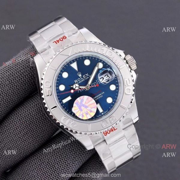 AAA Swiss Copy Rolex Yachtmaster Blue Dial Watch 904L ETA2836 6