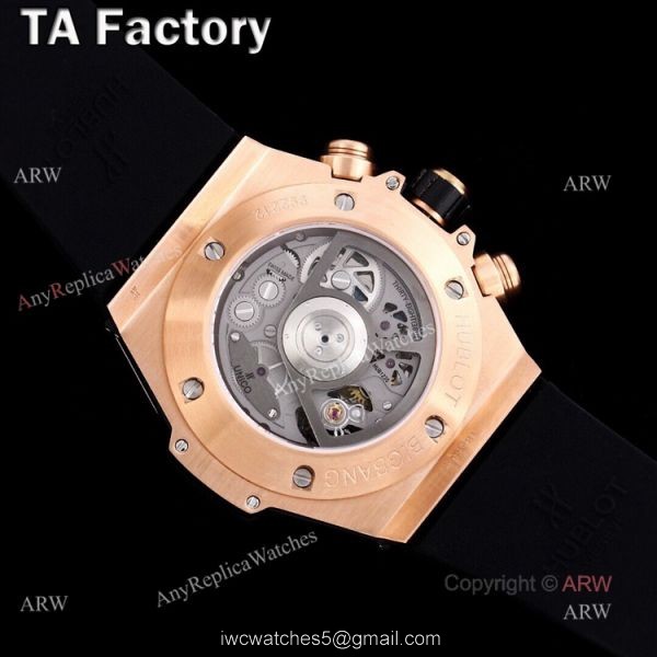 Swiss Quality Hublot Big Bang Rose Gold Black Rubber Strap Full Diamonds Watches Replica 6