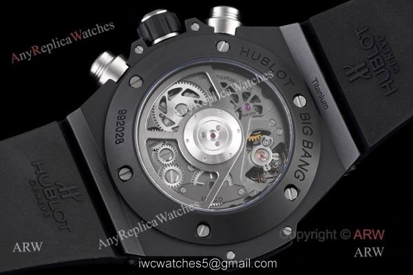 Top Replica Hublot Big Bang Ceramic All Black Hublot Rubber Strap Watch For Men 6
