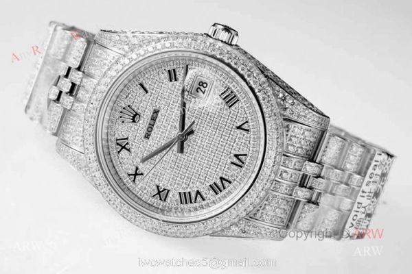 Top Replica Iced Out Rolex Datejust ii 41mm Swiss 3255 Watch With A Jubilee Bracelet 6