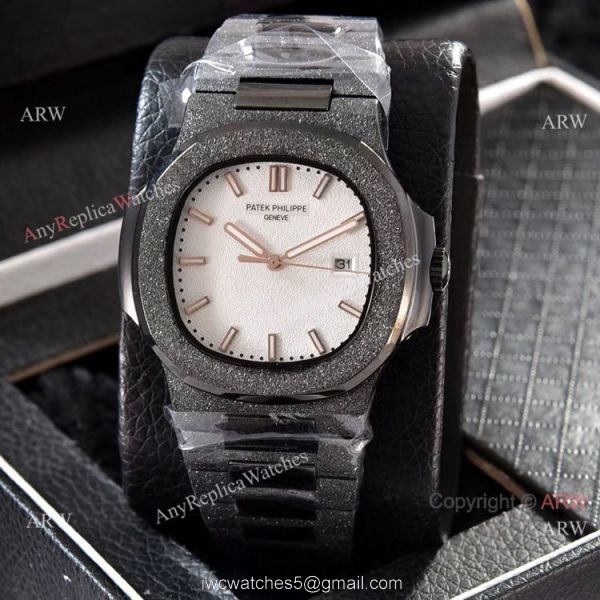 Replica Patek Philippe Frosted Gold Watch Black Frosted Dial 40mm 6