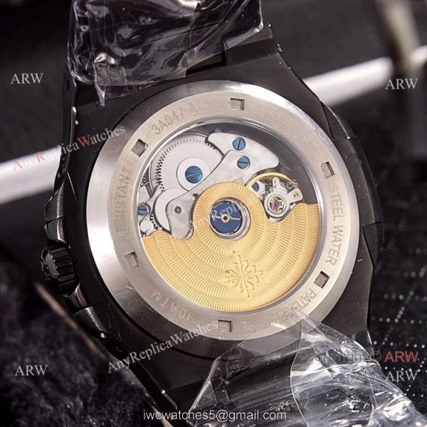Solid Black Patek Philippe Annual Calendar Copy Watches 39.5mm 6