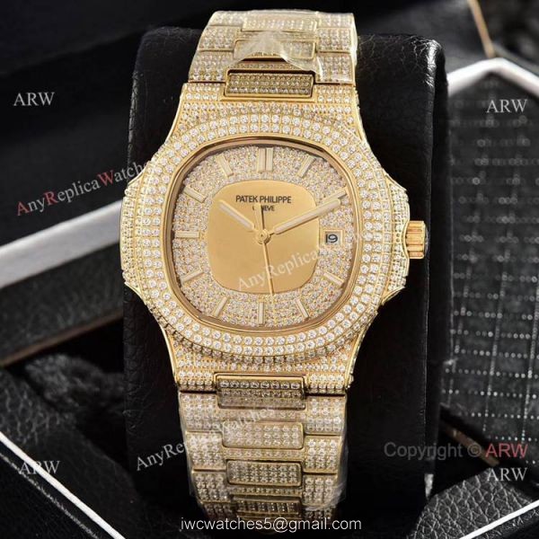 Iced Out Patek Philippe Nautilus Automatic Wrist AAA Quality Copy Watch 6