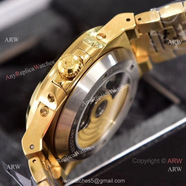 Clone Patek Philippe Annual Calendar Watches Yellow Gold Engraving Blue Dial 6
