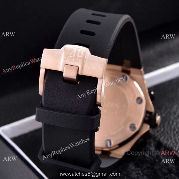 Copy Audemars Piguet Diver Rose Gold Engraving Watches Chronograph Movement 6