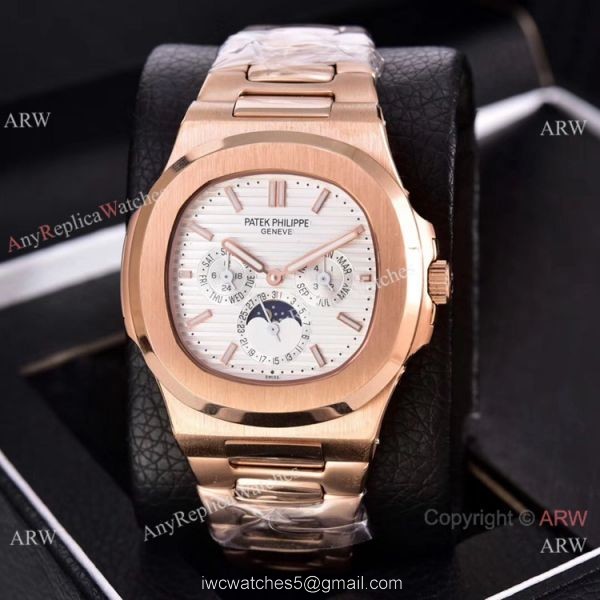 Knockoff Patek Philippe Nautilus Moon Phase Watches 40mm Rose Gold 6