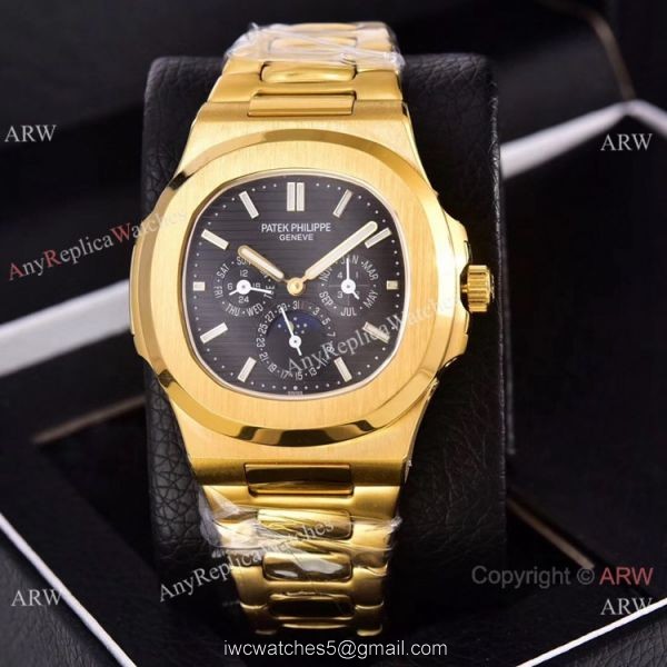 Knockoff Patek Philippe Nautilus Moon Phase Red Gradient Dial Watches 40mm 6