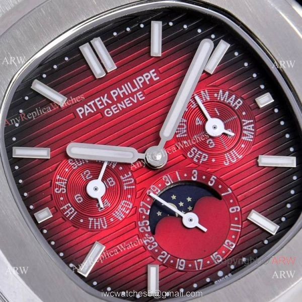 Knockoff Patek Philippe Nautilus Moon Phase 40mm Watches Stainless Steel Brown Dial 6