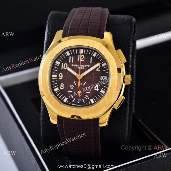 Best Replica Patek Philippe Red Gradient Dial Red Rubber Strap Watches VK Quartz 6