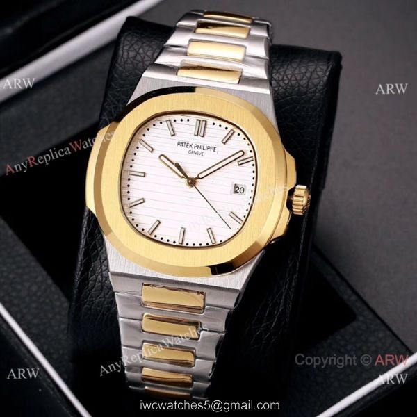 Knockoff Patek Philippe Nautilus 40mm Watches Two Tone Gray Dial 6