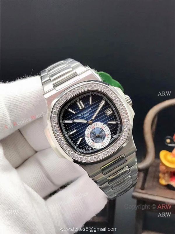 Patek Philippe Nautilus Replica Watch Stainless Steel Diamond Bezel 6