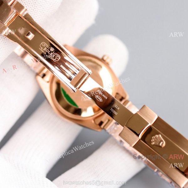Swiss AAA Replica Rolex Datejust 31mm Watch Rose Gold Oyster Band 6