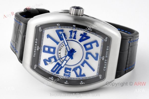 ABF Super Clone Franck Muller Vanguard V45 Crazy Hour Watch Blue Markers 6