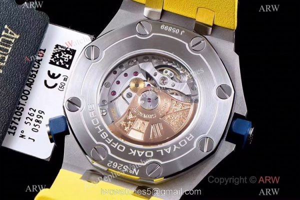 JF Factory V8 1:1 Best Audemars Piguet Divers Watch Yellow Dial 3120 Movement 6