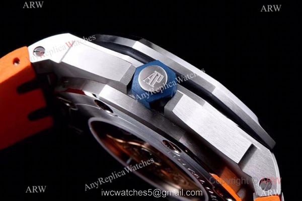 JF Factory V8 1:1 Best Audemars Piguet Divers Watch Orange Rubber Strap 6