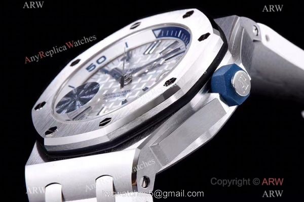 JF Factory V8 1:1 Best Audemars Piguet Divers Men Watch White Dial 6