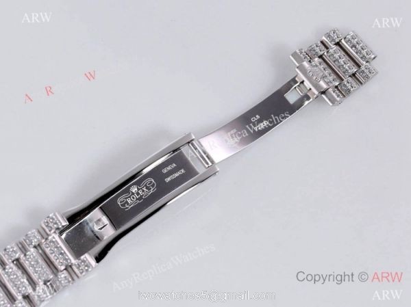 Iced Out Rolex New Oyster Perpetual Pearlmaster 39 Copy Watch Roman Markers 6