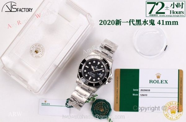 Swiss Grade 1 Rolex Submariner Black Dial 1:1 VS 3235 New 41mm Watch 72 Power Reserve 6