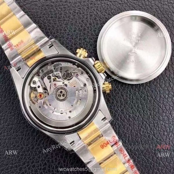 Custom Edition AAA Replica Rolex Daytona 1:1 Noob Factory 4130 Two Tone Black Diamond 6