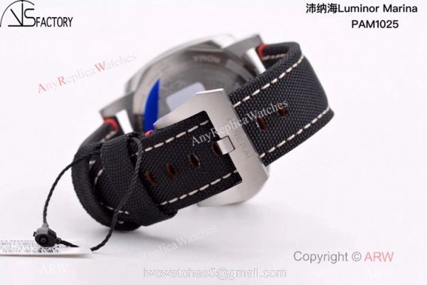 Panerai Luminor Marina PAM 1025 VSF 1:1 Best Edition Black Dial Black Canvas Strap Watch 6