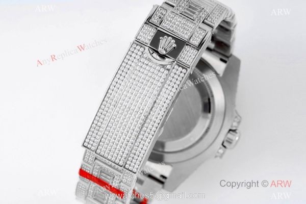 Swiss Grade Clone Rolex Iced Out Submariner Watch Swiss 3135 904L Stainless Steel 6