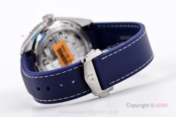 Swiss Copy Omega Seamaster Planet Ocean 600m Co-Axial GMT VSF 8605 Watch Blue Rubber Strap 6