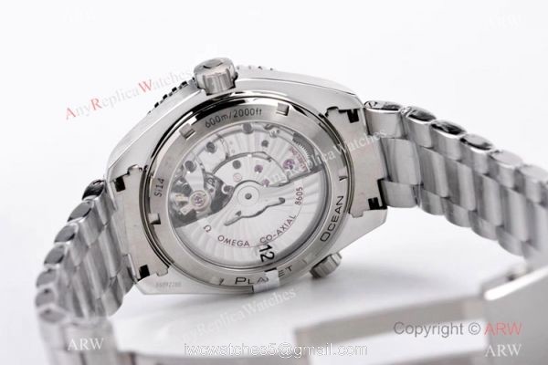 Swiss Copy Omega Seamaster Planet Ocean 600m GMT Watch VSF 8605 Stainless Steel Black Ceramic Bezel 6