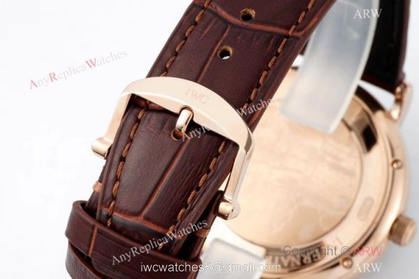 AI Factory IWC Portofino Hand Wound 8 Days Moon Phase Watch Rose Gold Gray Dial 6