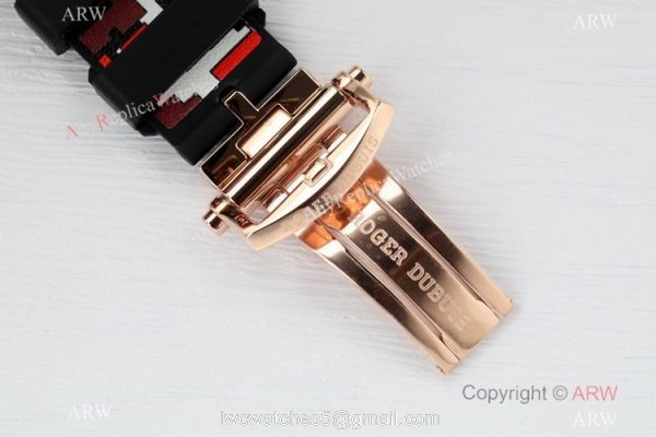 2021 New! BBR Factory 1:1 Copy Roger Dubuis Excalibur Skeleton Flying Tourbillon Watch Rose Gold Skeleton Dial 6
