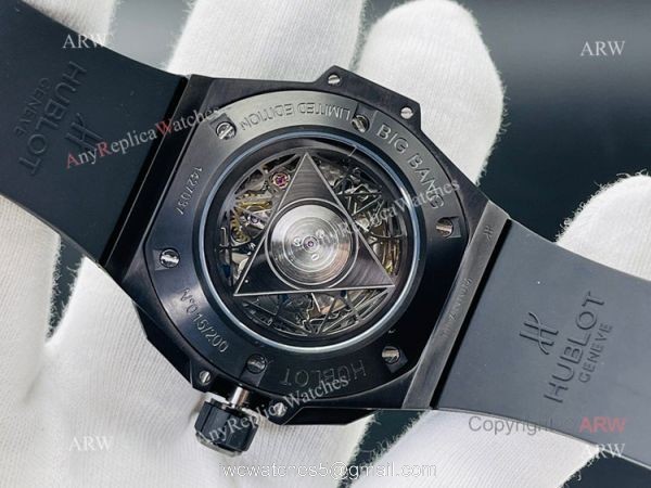 HB Factory New Hublot Big Bang Sang Bleu All Black Replica Watches 45mm 6