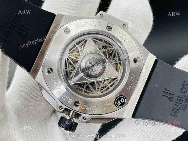 High Quality Replica Hublot Sang Bleu Black Watch 45mm eta7750 Automatic Movement 6