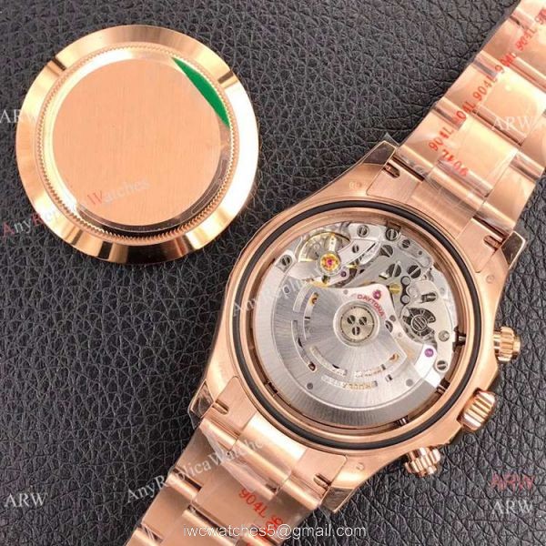 Super Clone Rolex Daytona Rose Gold Black Dial Watch Noob 4130 Movement 6