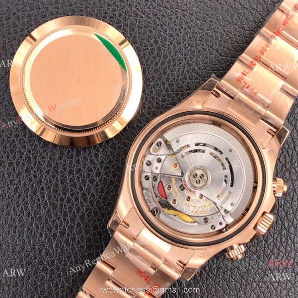 Super Clone Rolex Daytona Noob Swiss 4130 904L Rose Gold Chocolate Arabic Dial Watch 6