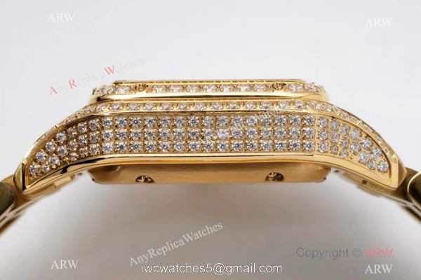 AC Factory Swiss Copy Panthere De Cartier Watch 27mm Yellow Gold Diamond 6