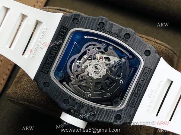 RM Factory 1:1 Replica Richard Mille RM35-02 Rafael Nadal Watch NTPT Case White Rubber Strap 6
