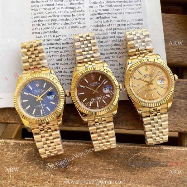 Best Quality Copy Rolex DateJust Watches All Gold Jubilee 40mm 6