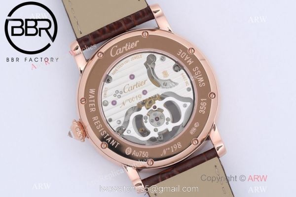 BBR Factory 1:1 Replica Cartier Rotonde De Tourbillon Watch Rose Gold 40mm 6