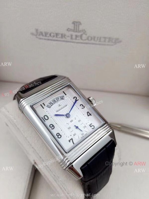 Clone Jaeger LeCoultre Grande Reverso Duo Watch Black Leather Strap 6
