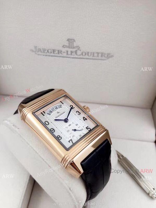 Clone Jaeger LeCoultre Grande Reverso Duo Men Watch Rose Gold with Date 6