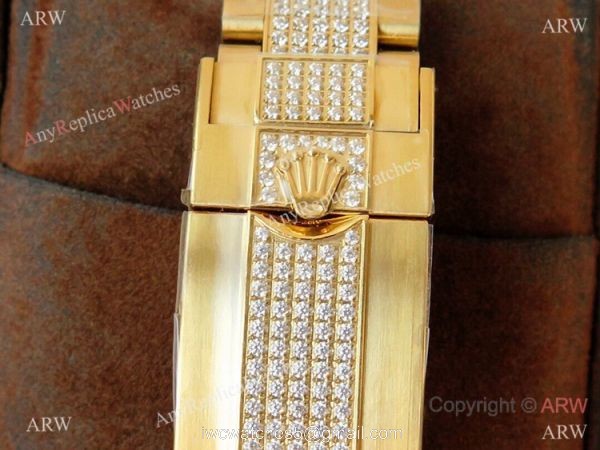(ROF) AAA Swiss Rolex GMT-Master II Yellow Gold Rainbow Bezel Custom Luxury Watch 6