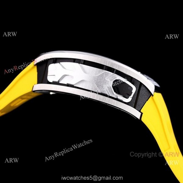 Replica Richard Mille RM 62-01 Tourbillon Watch Yellow Rubber Band Strap 6