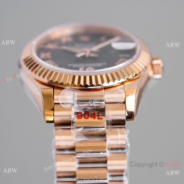 TR Factory 904L Swiss Copy Rolex Datejust 31mm Watch President Rose Gold Case 6