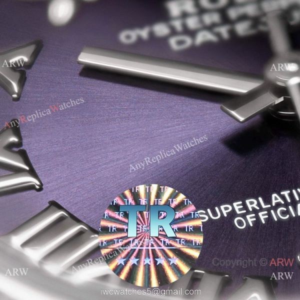 TR Factory Copy Rolex Datejust 31mm Watch President Stainless Steel Purple Dial 6