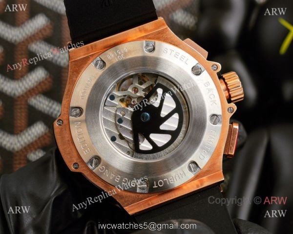 2021 Copy Hublot Big Bang Tourbillon 45mm Watches Rose Gold White Face 6