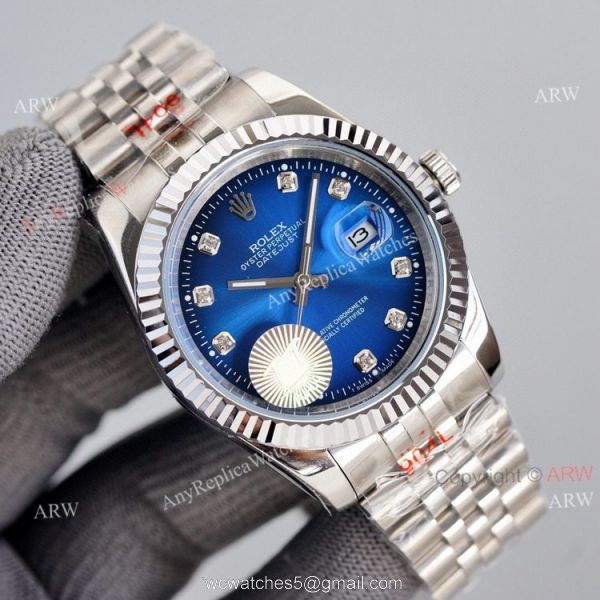41mm Rolex Datejust 2 Blue Dial Jubilee Fluted Bezel Diamond Watch High End Replica 6