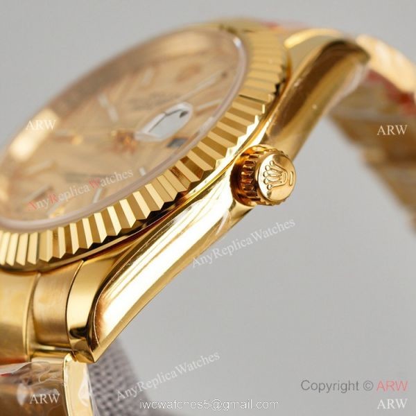 Swiss Quality Rolex Oyster Perpetual Datejust 41mm Watch All Gold Palm Face 6