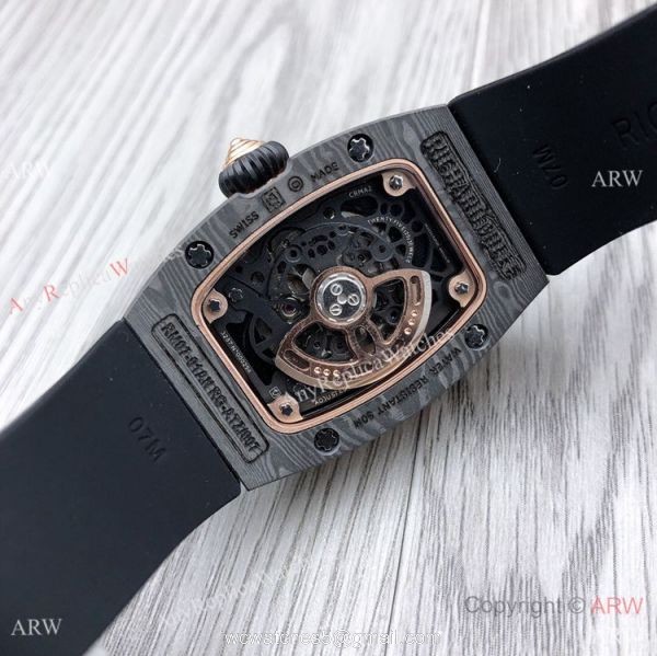 Swiss Quality Richard Mille RM007-1 Women Watch CarbonRose Gold Case 6